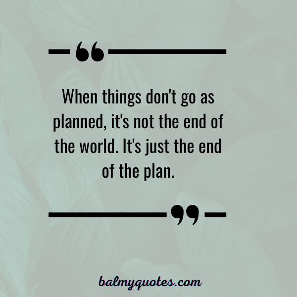 QUOTE ON WHEN THINGS DON'T GO AS PLANNED