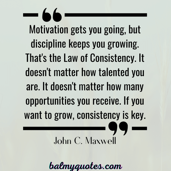 CONSISTENCY AND DISCIPLINE QUOTE