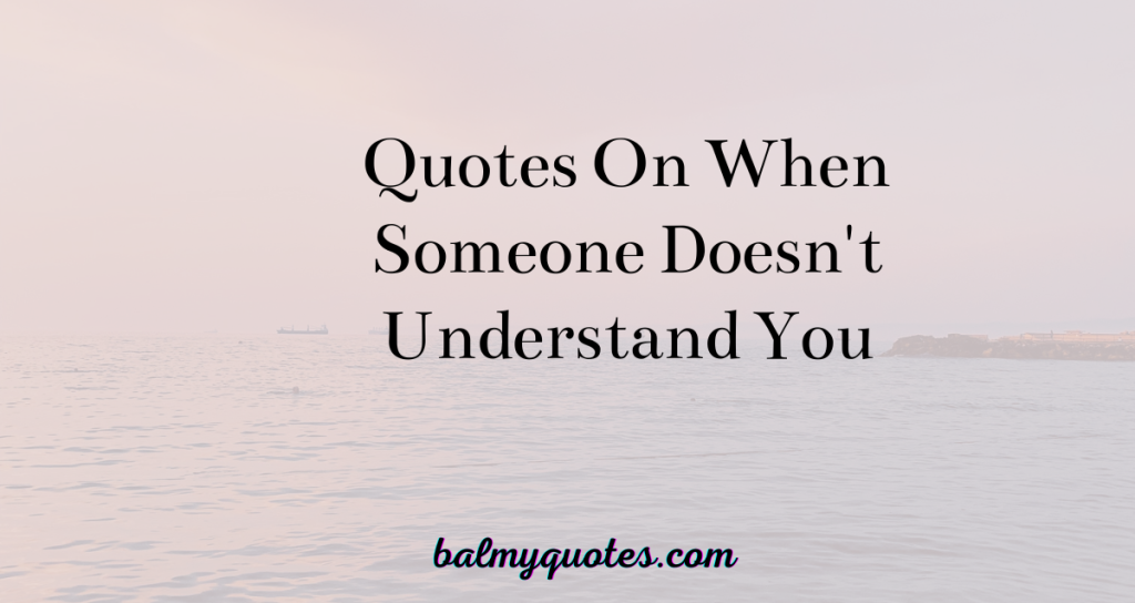 Quotes when someone doesn't understand you. 