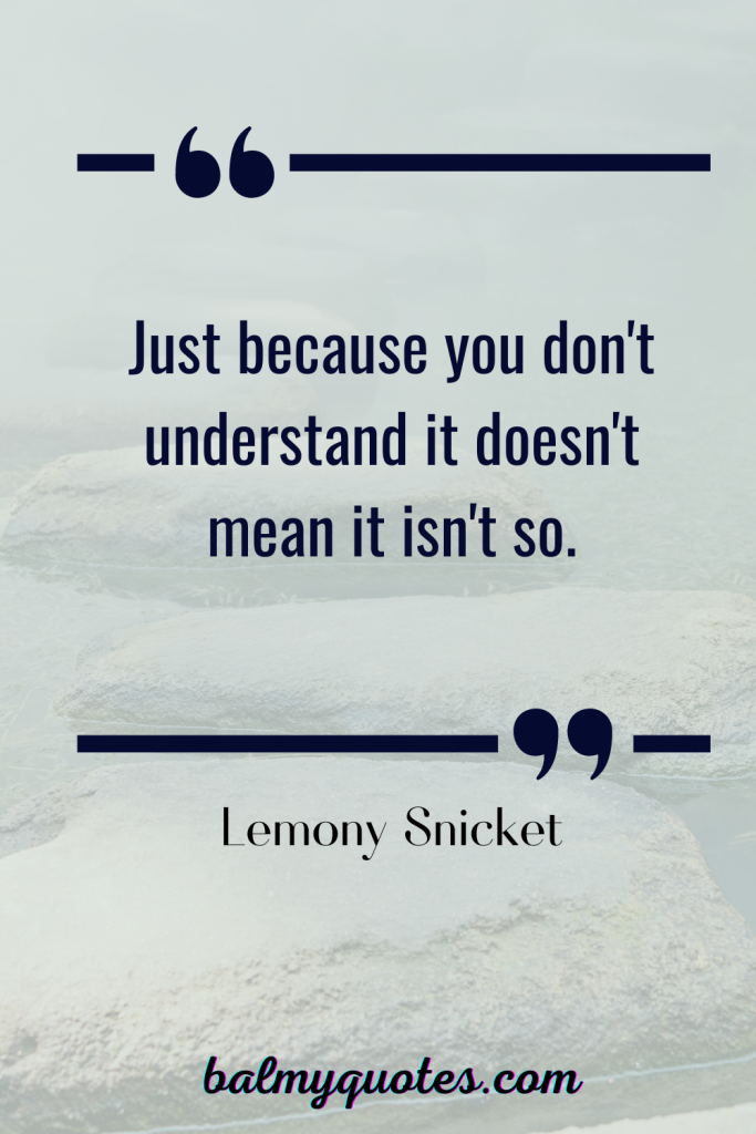 quotes when someone doesn't understand you- LEMON SNICKET