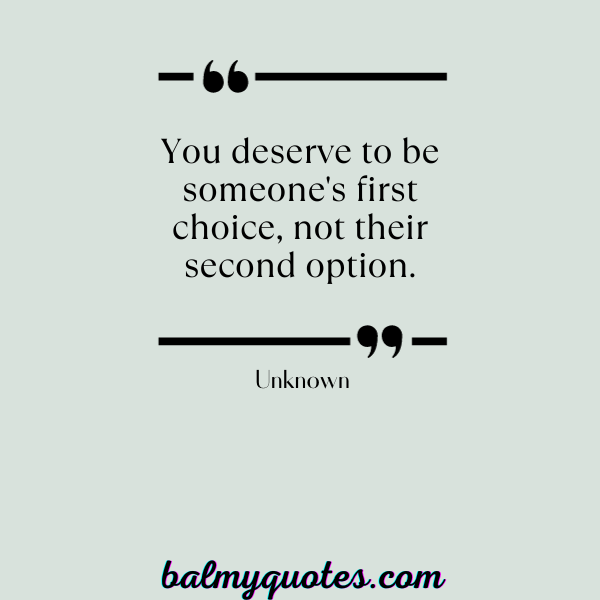 DON'T BE AN OPTION FOR ANYONE