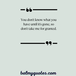 30+ Don't Take Me For Granted Quotes (Appreciate What You Have)