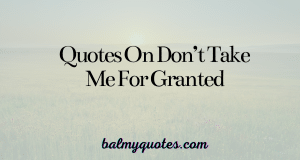 quotes on don't take me for granted