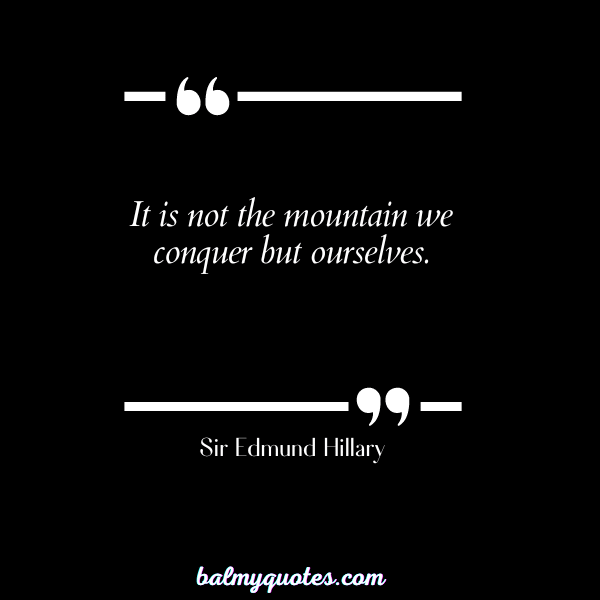 don't give importance to anyone quotes -Sir Edmund Hillary