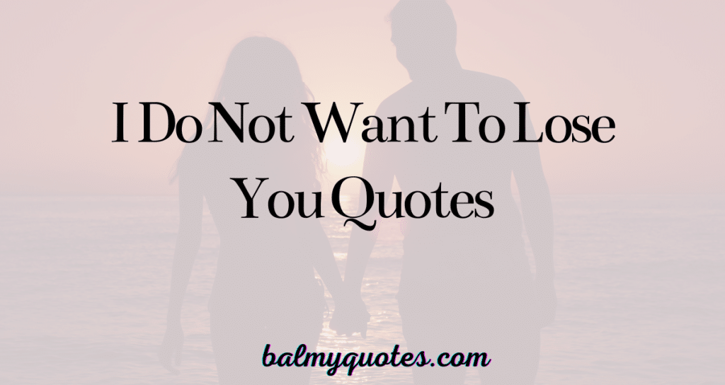 I DO NOT WANT TO LOSE YOU QUOTES