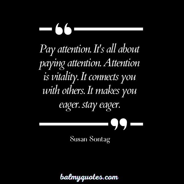 pay attention quotes - Susan Sontag
