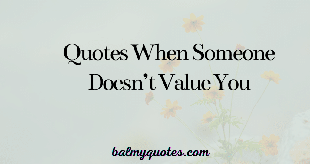 quotes when someone doesn't value you