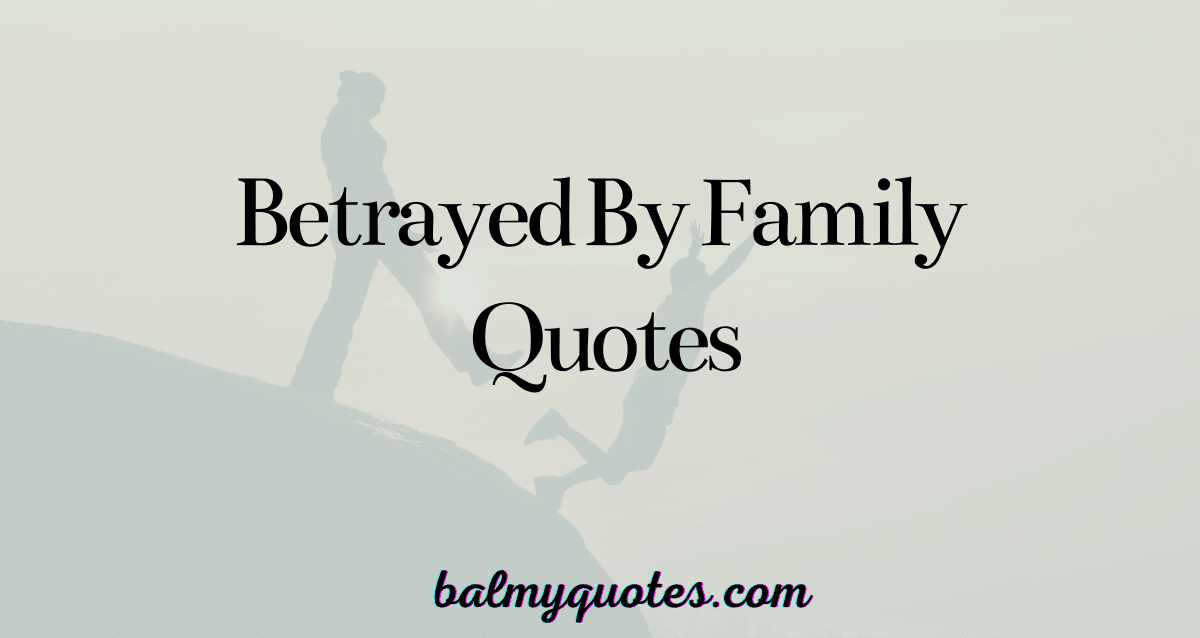 20+ Betrayed By Family Quotes (Feelings of Hurt and Loss)