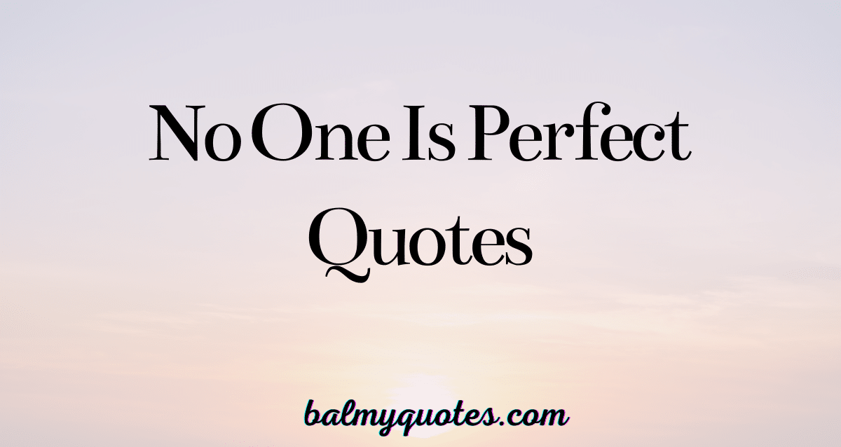 NO ONE IS PERFECT QUOTES